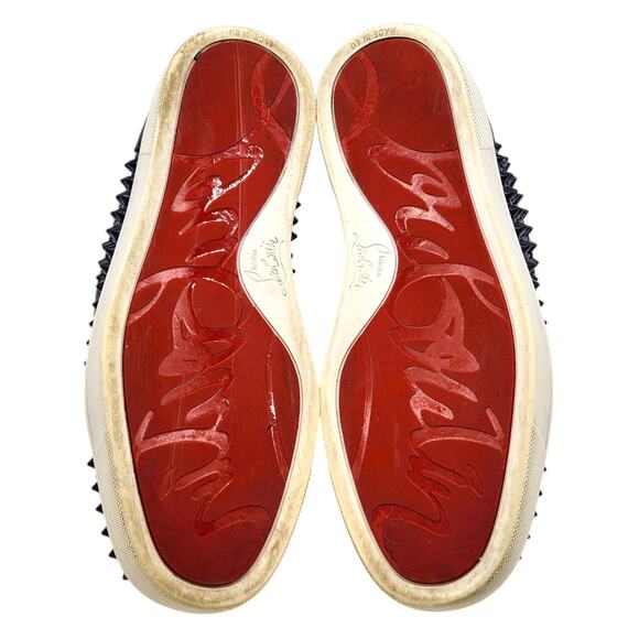 Christian Louboutin Louis Spikes 1130493 Sneakers Navy Blue EU 41 US 8 Preowned - Picture 6 of 9